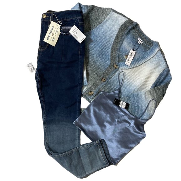 Ombre Bundle Jeans, Cardigan & Cami Size NWT - Picture 2 of 14